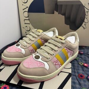 Gucci Beige and Pink Women's Sneakers